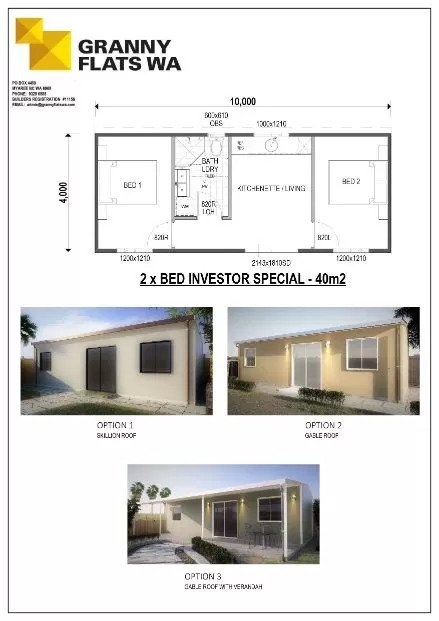 Two Bedroom Granny Flat Floor Plans 60m2 House Plan Viewfloor co