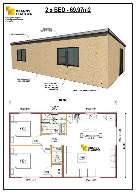 Two Bedroom Granny Flat Design - Warilla