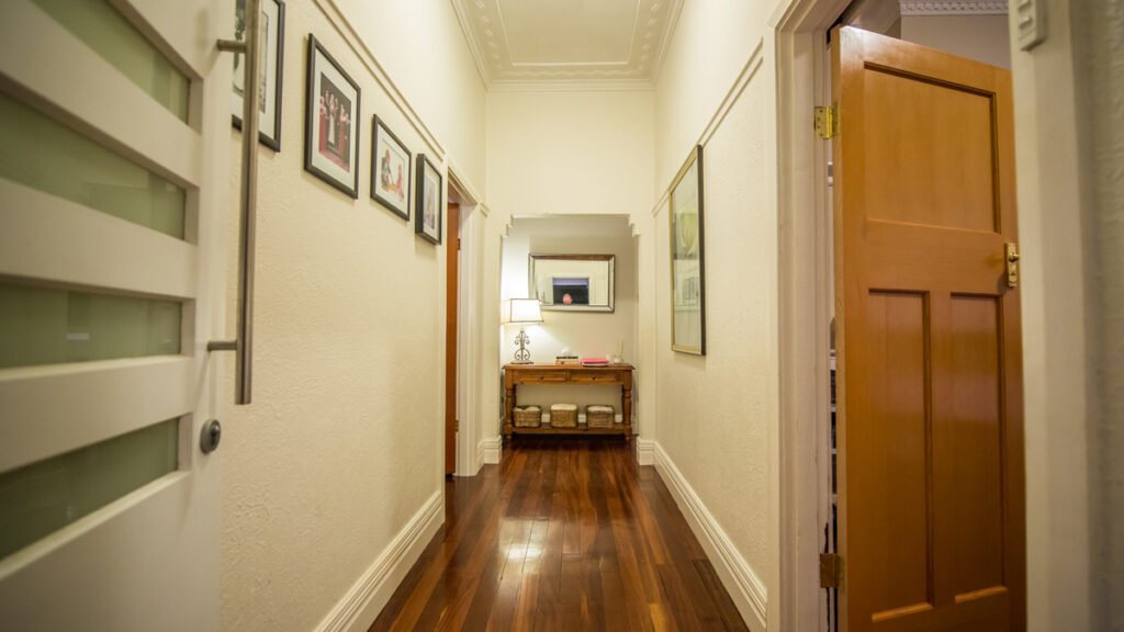 Interior of a granny flat hallway