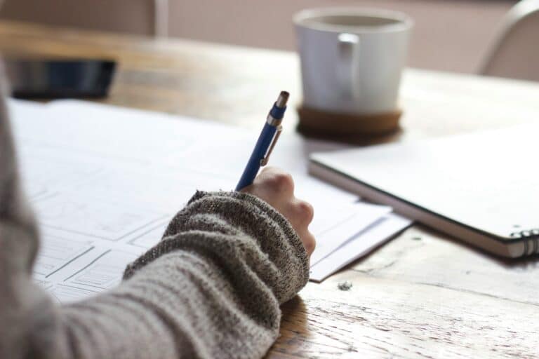 Some writing and planning on a pad of paper for agreement