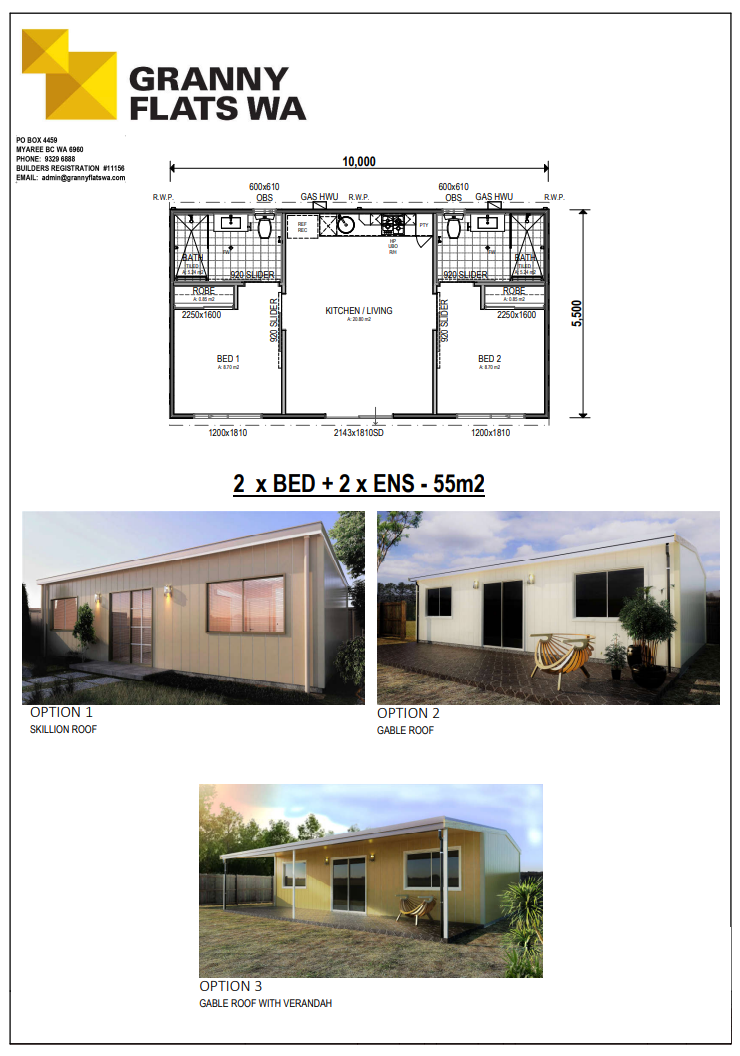 2 x BED + 2 x ENS - 55m2