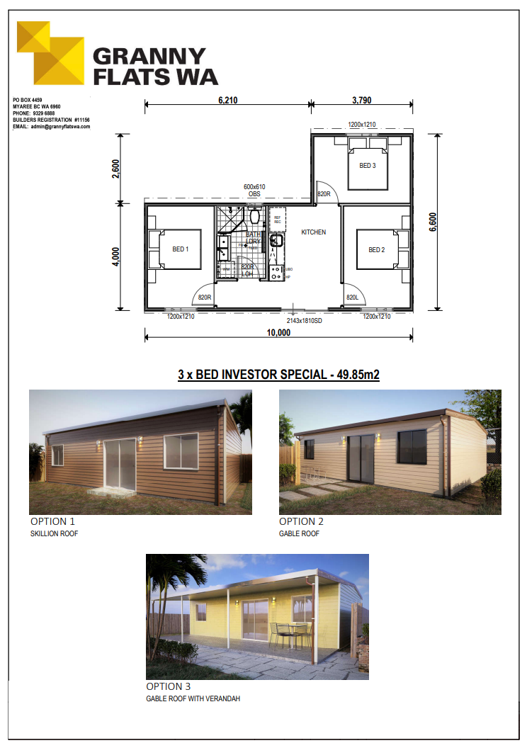 3 x BED INVESTOR SPECIAL - 49.85m2