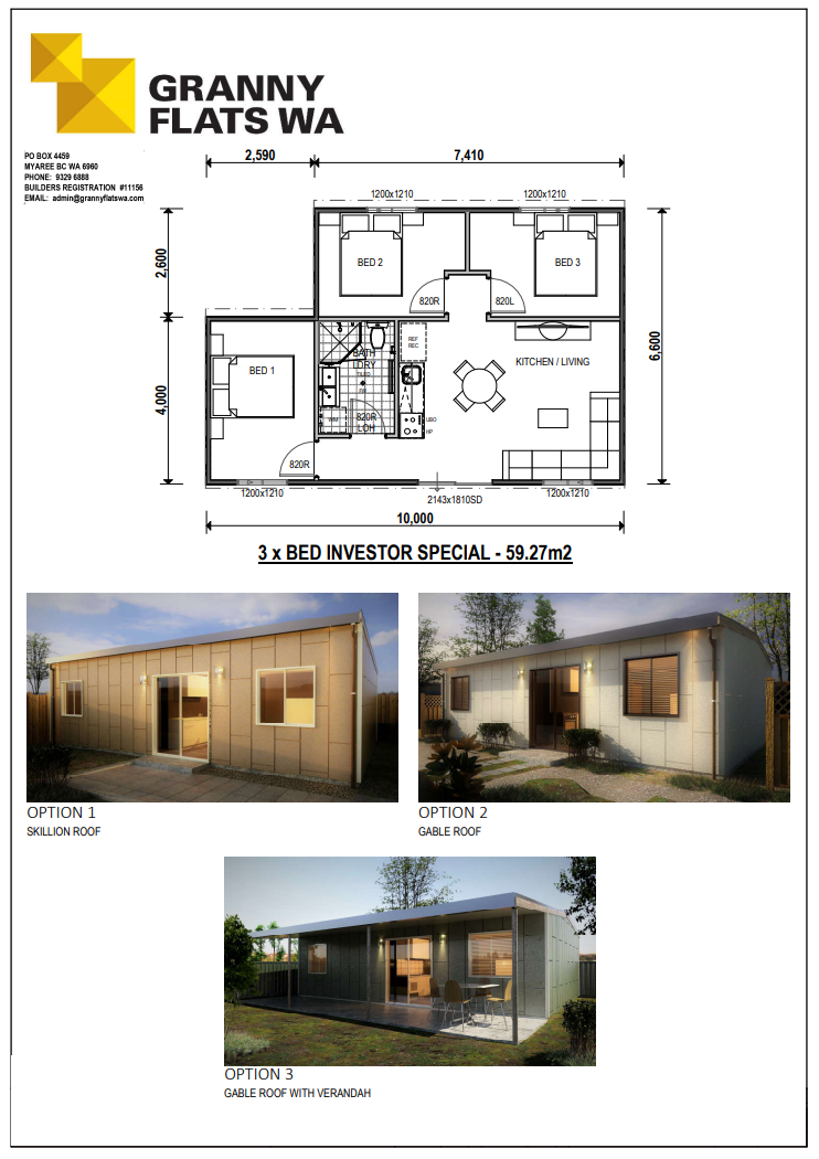 3 x BED INVESTOR SPECIAL - 59.27m2
