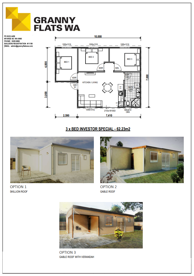 3 x BED INVESTOR SPECIAL - 62.23m2