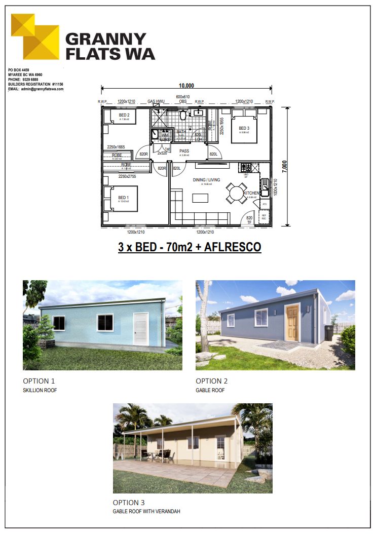 3 x BED - 70m2 + AFLRESCO